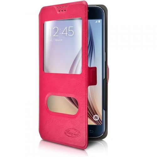 Etui Double S-View Universel S Couleur Rose Fushia Pour Logicom S450