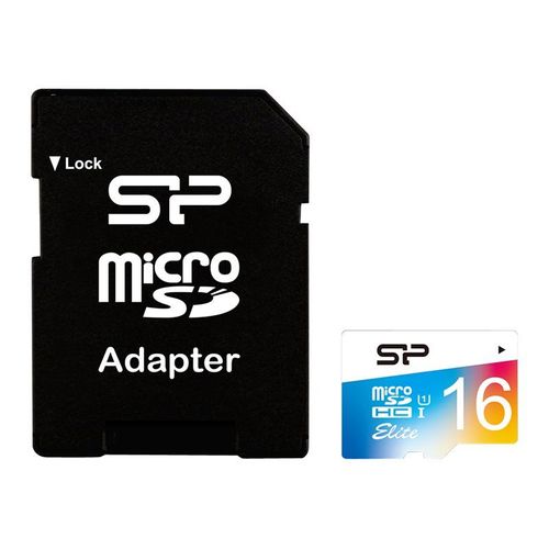 SILICON POWER Elite - Flash-Speicherkarte ( SD-Adapter inbegriffen ) - 16 GB - Class 10 - microSDHC UHS-I