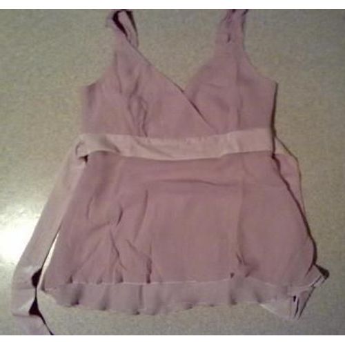 Top Rose Poudré Voile Et Velours - T42