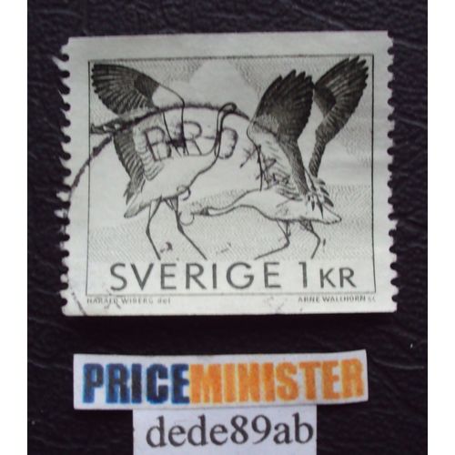 Suède..  Sverige..  1 Kr  Oiseaux : Grus Grus (Kraanvogel) Grue Cendrée . Oblitéré Used Stamp .