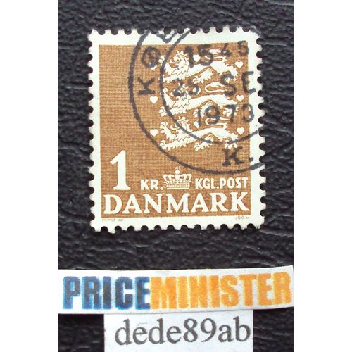 Danemark..  Danmark..  1kr Armoiries Nationales . Trois Lions Héraldiques . Oblitéré Used Stamp.