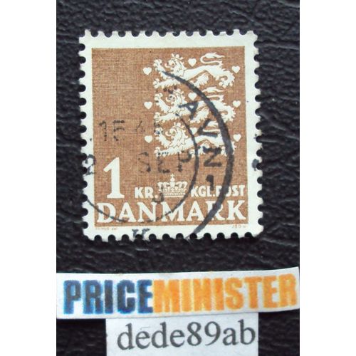 Danemark..  Danmark..  1kr Armoiries Nationales . Trois Lions Héraldiques . Oblitéré Used Stamp.