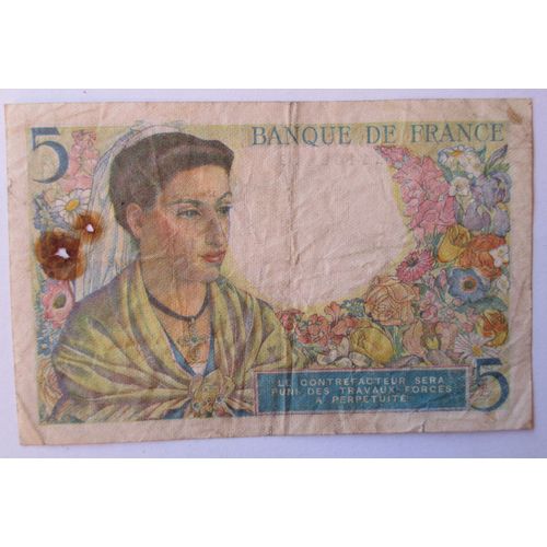 Billet 5 Francs 1943 France