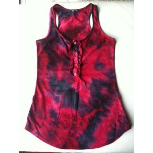 Débardeur T-Shirt In Extenso Rouge Et Noir Taille S Ou 36 38