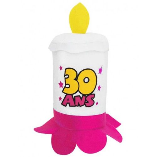 Chapeau Bougie 30 Ans Rose