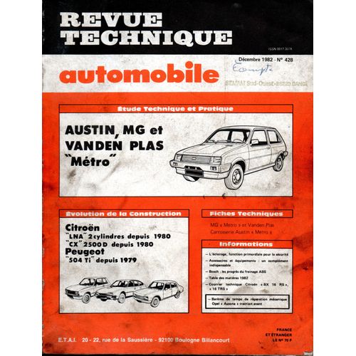 Revue Technique Automobile N° 428 Austin Metro