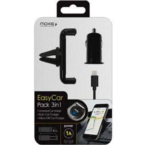 Kit 3en1 Chargeur 1 Usb 1a + Support + Cable Iphone5/6 Moxie