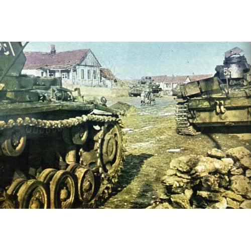 Ww2 Urss - Photo - Blindés Allemands Dans Un Village Russe