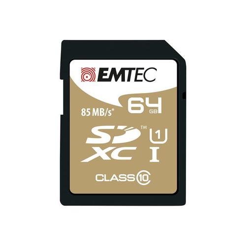 EMTEC Gold+ - Carte mémoire flash - 64 Go - Class 10 - SDXC