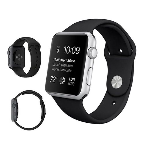 Bracelet De Montre Souple Et Résistant Noir Pour Apple Watch De 42 Mm