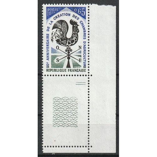 50ème Anniversaire De La Création Des Chambres D'agriculture. Timbre Neuf** Avec Bords De Feuille, 1971 N° 1778