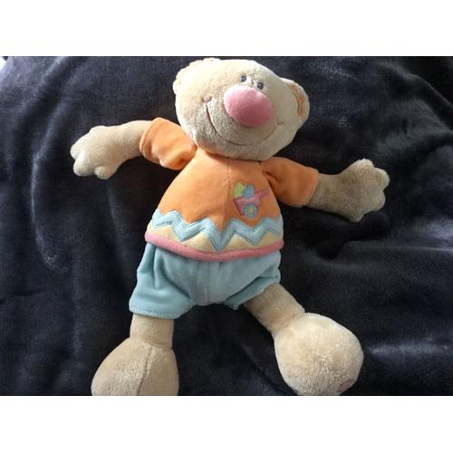 Peluche Ours Nattou Brouette Brodée 