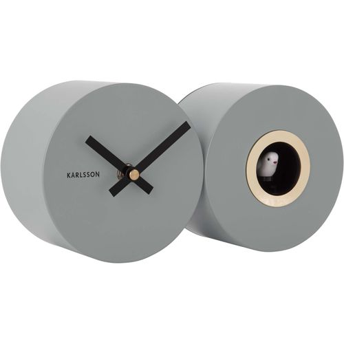 Réveil en métal mat Duo Cuckoo Gris
