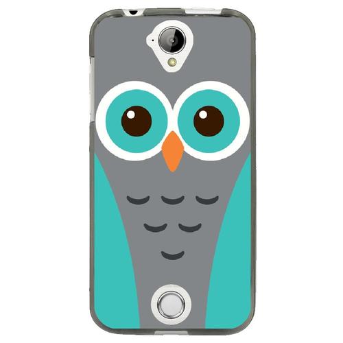 Coque Souple Pour Acer Liquid Z330 Avec Impression Motifs Chouette Bleue Et Gris