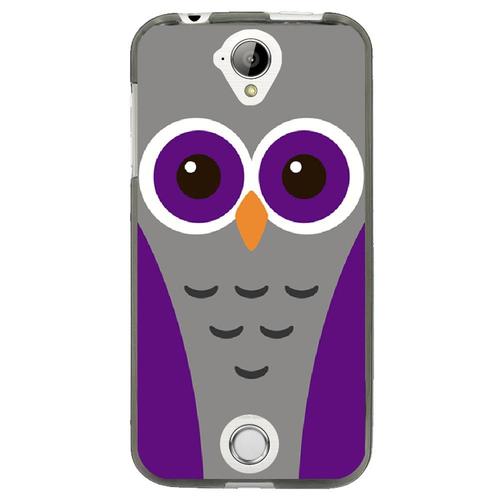 Coque Souple Pour Acer Liquid M320 Avec Impression Motifs Chouette Mauve Et Gris