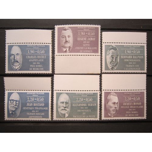 France. Timbres N° 2454 A 2459 (1987). Personnages Celebres: Medecins Et Biologistes