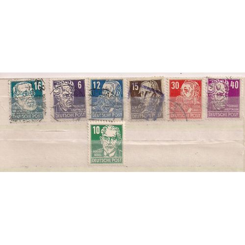 Allemagne(Ddr)- 6 Timbres Oblitérés Et 1 Timbre Neuf (Faciale 10)- Personnages Célèbres