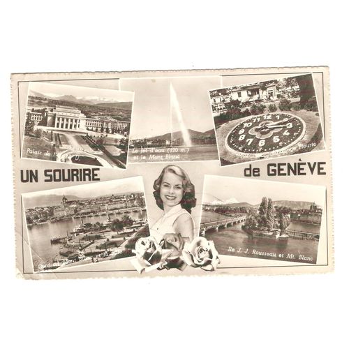 Suisse Switzerland Un Sourire De Genève Postcard Flower Clock Smile From Geneva