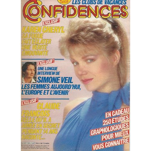 Confidences 1896 1984 Karen Chery/Abril/Claude Francois/Nicolas Charrier/