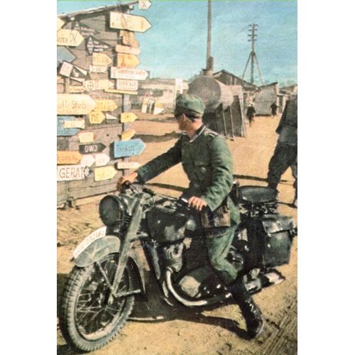 Ww2 Urss - Photo - Estafette Motocycliste Allemande Sur Le Front De L'est