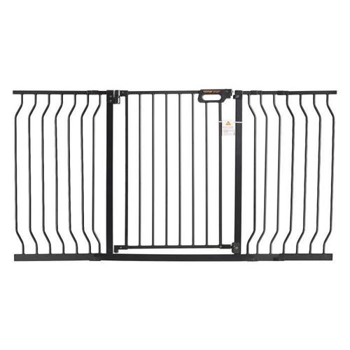 Barrière de Sécurité Extensible - VEVOR- Porte de sécurité rétractable 75-147 cm ,Espacement des tiges 53 mm,Noir