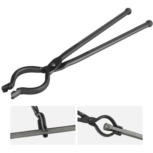 Pince de Forge - VEVOR - Tenaille de Forgeron en V en Acier au Carbone de 46 cm,Acier au carbone ± 10 mm,1,13 kg
