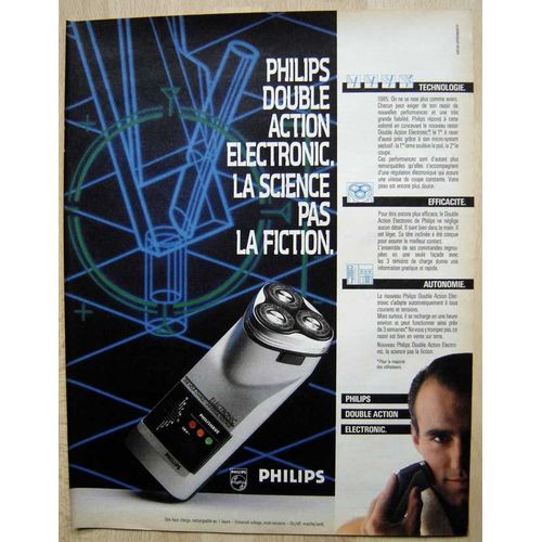 Publicité Papier - Rasoir Electronic Philips De 1985