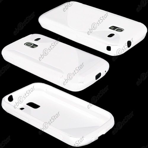 Ebeststar ® Housse Etui Coque Silicone Gel Motif S-Line Protection Souple Pour Samsung Galaxy Ace 2 I8160, S7560m, Couleur Blanc + 1 Film Protection D'écran + Lingette