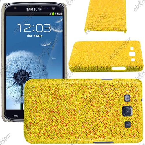 Ebeststar ® Etui Housse Coque Rigide À Paillettes Pour Samsung Galaxy S3 I9300 I9305, Couleur Or + 1 Film Protection D'écran + Lingette