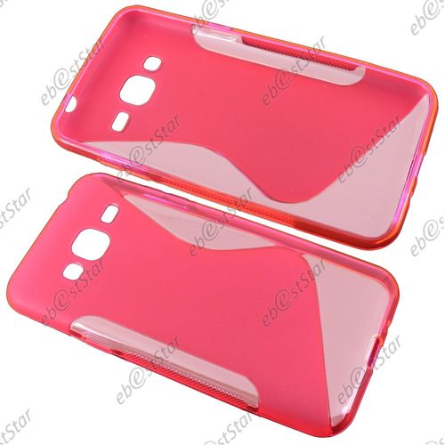 Ebeststar ® Etui Housse Coque S-Line Silicone Protection En Gel Pour Samsung Galaxy J3 Sm-J300f, Couleur Rose + 1 Film Protection D'écran + Lingette
