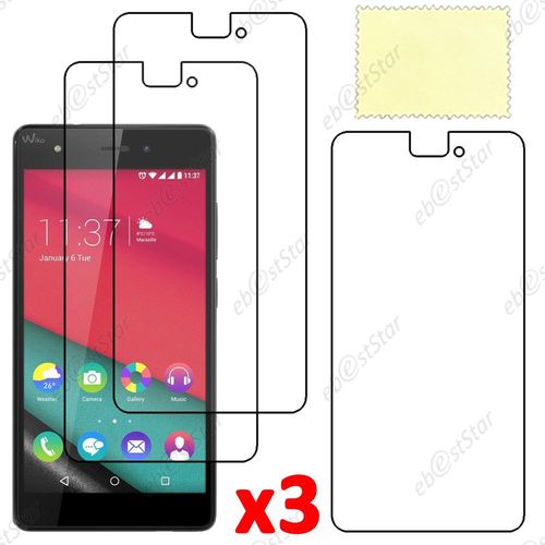 Ebeststar ® Lot X3 Film Protection D'écran Anti Rayures Protecteur Transparent Pour Wiko Pulp 4g + Lingette De Nettoyage / Accessoires Pour La Pose