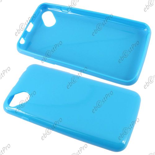Ebeststar ® Housse Coque Protection Silicone Gel Etui Souple Pour Wiko Sunset 2, Couleur Bleu + 1 Film Protection D'écran + Lingette