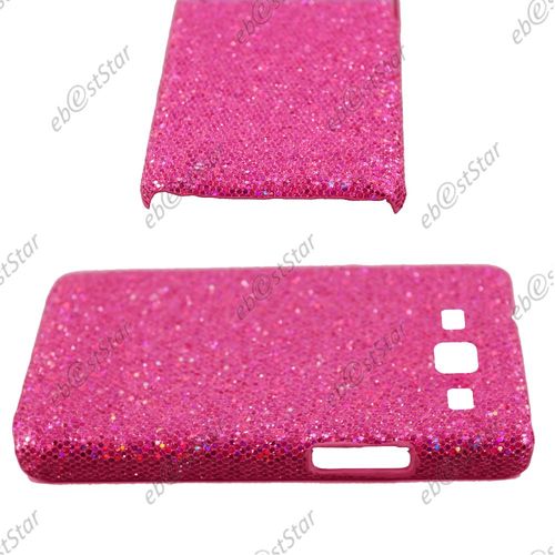 Ebeststar ® Housse Etui Coque Rigide Ultra Slim Paillettes Pour Samsung Galaxy S3 I9300 I9305, Couleur Rose + 1 Film Protection D'écran + Lingette