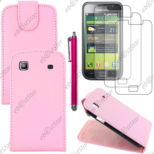 Ebeststar ® Housse Coque Etui Simili Cuir À Rabat Vertical Pour Samsung Galaxy S I9000, Gt-I9000, Couleur Rose + Stylet 3 Film Plastique