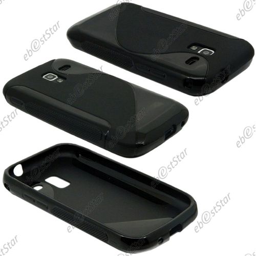Ebeststar ® Etui Housse Coque S-Line Silicone Protection En Gel Pour Samsung Galaxy Ace 2 I8160, S7560m, Couleur Noir + 1 Film Protection D'écran + Lingette