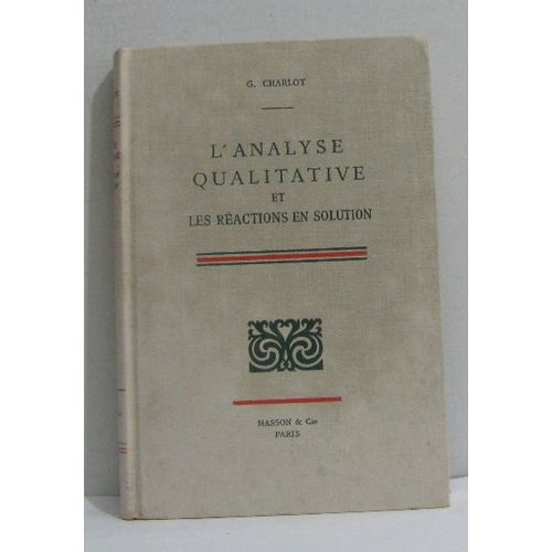 L'analyse Qualitative Et Les Réactions En Solution