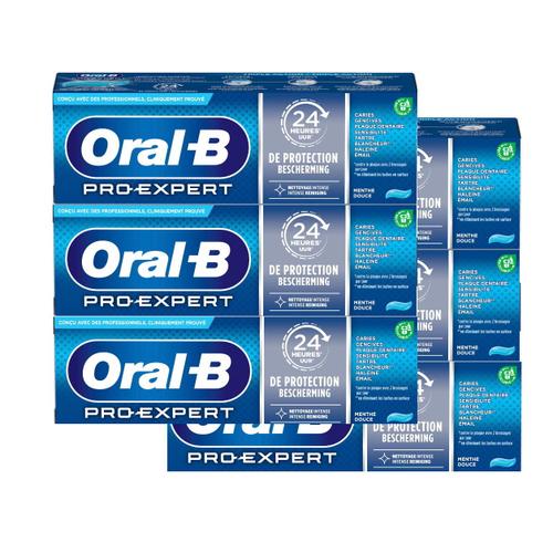 Lot De 6 Dentifrices Oral-B Pro-Expert Nettoyage Intense Menthe Douce Pâte Bleue 