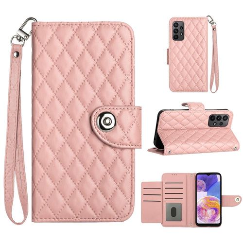 Étui Pour Samsung Galaxy A52s 5g Portefeuille Couverture Titulaire De La Carte Bande De Poignet Protection Élégante Antichoc - Couleur Orange