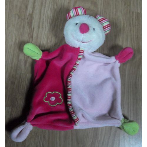 Doudou Peluche Souris Mouse Maus Ours Plat Rose Fuchsia Fushia  Nicotoy Baby Club C&a