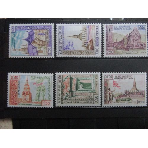 Laos 1959 Serie Complete Monuments Bouddhistes Neufs Sans Charniere N° Mi La 99 À 102