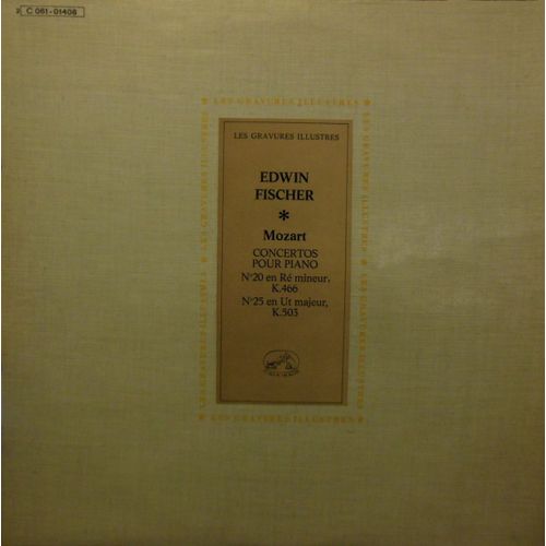 Edwin Fischer Mozart Concertos Pour Piano N°20 N°25