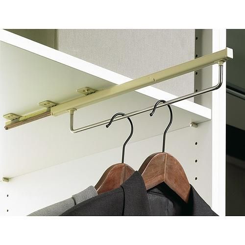 Porte-cintres coulissant Quadro - L500 mm - Argent HETTICH