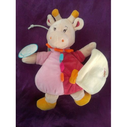 Doudou Peluche Girafe Rose Babynat Mae Baby Nat Pantin Mouchoir Vache Cow Kuh Giraphe