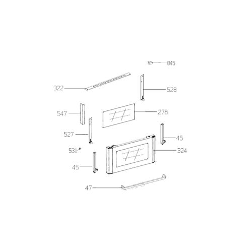 Poignée droite repère 47 Four cuisinière (410920655 BEKO LEISURE)
