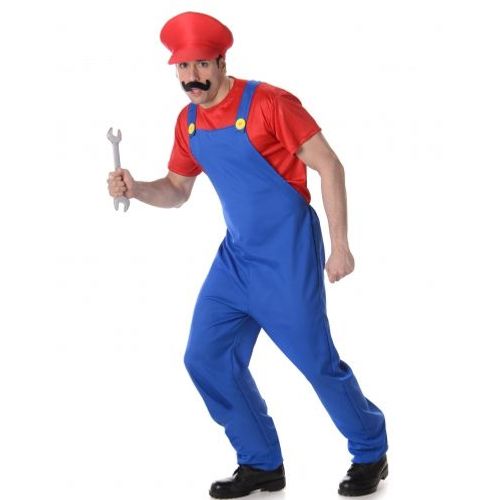 Déguisement Plombier Rouge Homme, Taille Small