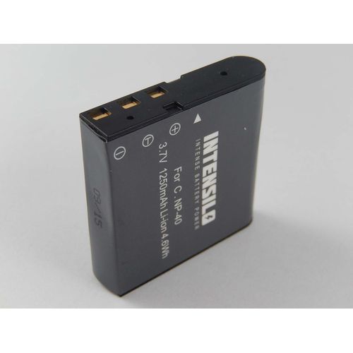 INTENSILO Li-Ion Batterie 1250mAh (3.7V) pour caméra vidéo, caméra Casio Exilim EX-Z50, EX-Z500, EX-Z55, EX-Z57, EX-Z600 Remplace: NP-40, PAC-0040.