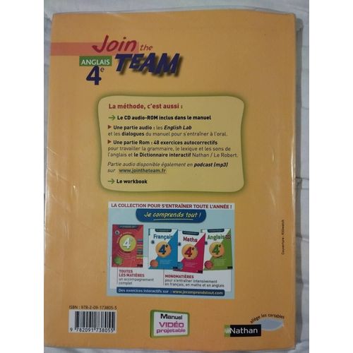 Join The Team Anglais 4eme - Édition Nathan