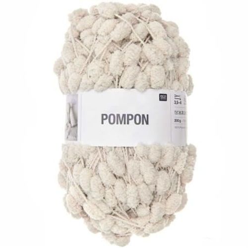 Fil À Pompons À Tricoter Creative Pompon Uni 200 Gr - Rico Design 50 Beige