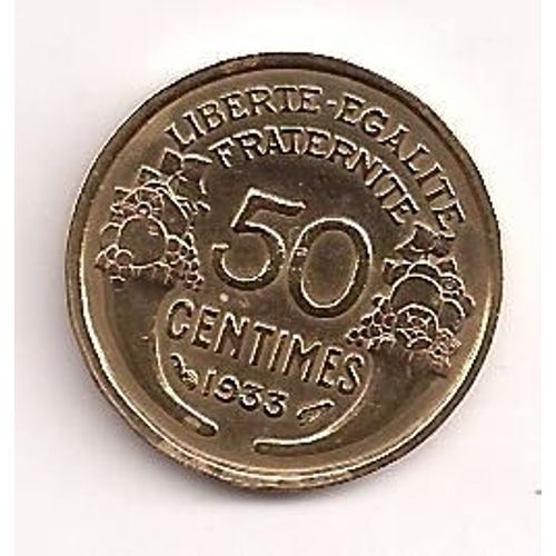 50 Centimes 1933 Type Morlon. Très Belle Pièce