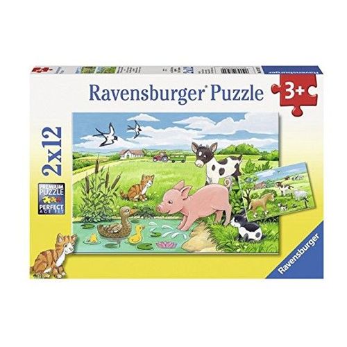 Puzzle 12 Pièces 2 Puzzles - Animaux De La Ferme